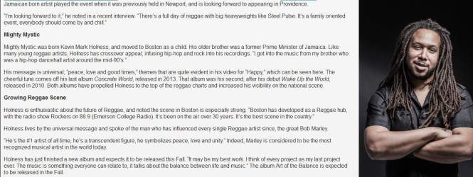 Mighty Mystic write up in Go Local Worcester by: Ken Abrams