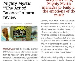 Top Shelf Reggae News gives Mighty Mystic The Art of Balance album a HUGE Thumbs up!